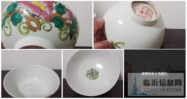 民國手繪粉彩的老碗非常漂亮 