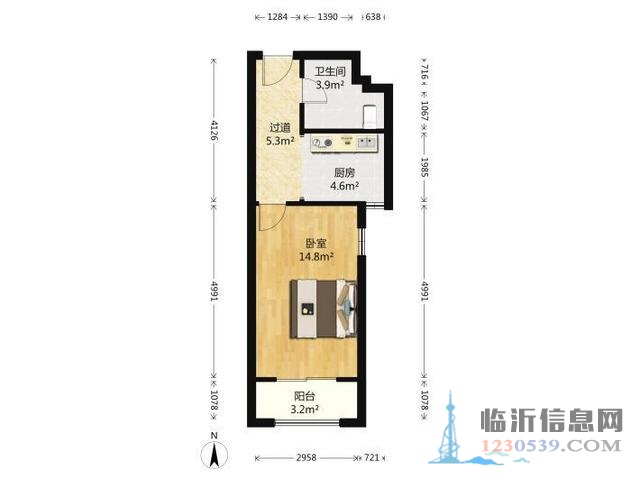 精裝修，奧斯卡上品公館1室1廳1衛(wèi)