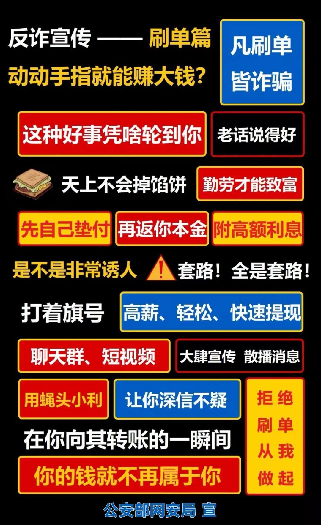 公安部網(wǎng)安局發(fā)布最新防騙廣告牌！